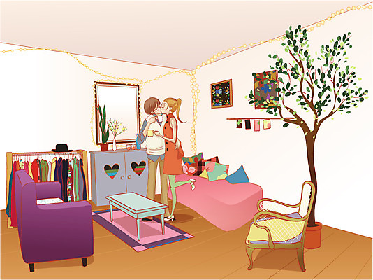 EPS 나무 우먼라이프 커플 여자 남자 액자 거실 의자 일러스트 휴식 키스 실내 사랑 한명 사람 20대 성인 인테리어 소파 옷걸이 리빙 청년만 성인만 국내일러스트 식물 1 라이프스타일 디자인 감정 가구 컨셉 관계 청년 내부 애정표현 파일형식 벡터