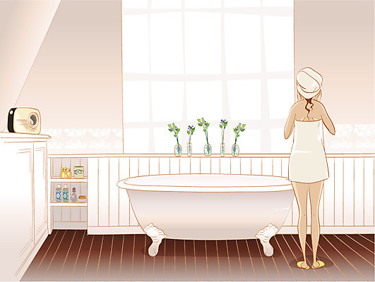 EPS 우먼라이프 여자 가구 일러스트 휴식 욕조 실내 한명 사람 20대 성인 인테리어 수건 목욕 욕실 화장실 리빙 여자만 여자한명만 성인여자만 청년만 청년여자만 성인한명만 청년여자한명만 성인여자한명만 성인만 국내일러스트 1 라이프스타일 디자인 생활용품 컨셉 청년 내부 위생용품 청결 파일형식 벡터