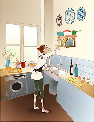 EPS 우먼라이프 그릇 접시 여자 가구 가사 과일 일러스트 창문 휴식 실내 요리 한명 사람 20대 성인 인테리어 주방 병 싱크대 세탁기 리빙 여자만 여자한명만 성인여자만 청년만 청년여자만 성인한명만 청년여자한명만 성인여자한명만 성인만 국내일러스트 1 라이프스타일 식기 디자인 생활용품 컨셉 청년 내부 가전제품 개수대 파일형식 벡터