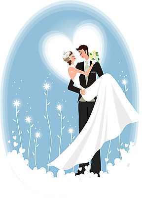 EPS 커플 드레스 여자 남자 꽃 행복 신부 부케 웨딩드레스 신랑 결혼 일러스트 사랑 사람 정장 턱시도 두명 하트 국내일러스트 모양 식물 옷 감정 꽃다발 관계 이벤트 파일형식 벡터