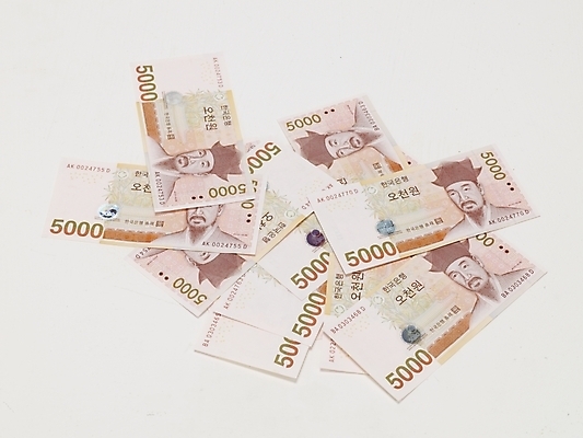 포토 JPG 스튜디오촬영 지폐 돈 실내 누끼 사람없음 금융 경제 오브젝트 오천원 오천원권 국내포토 내부 재산 파일형식