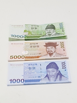 포토 JPG 스튜디오촬영 지폐 돈 실내 누끼 사람없음 금융 경제 만원 오브젝트 천원 오천원 오천원권 국내포토 내부 재산 파일형식