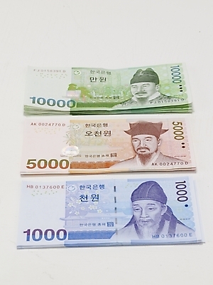 포토 JPG 스튜디오촬영 지폐 돈 실내 누끼 사람없음 금융 경제 만원 오브젝트 천원 오천원 오천원권 국내포토 내부 재산 파일형식