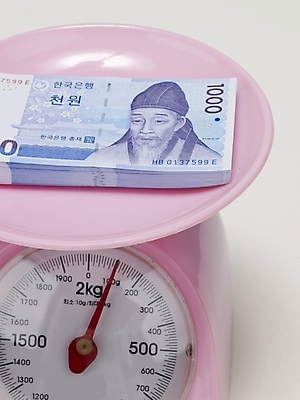 포토 JPG 스튜디오촬영 지폐 돈 실내 저울 근접촬영 사람없음 금융 경제 오브젝트 계량기 천원 국내포토 뷰포인트 내부 재산 파일형식