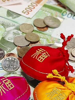 포토 JPG 스튜디오촬영 한국전통 지폐 돈 장신구 복주머니 실내 사람없음 금융 경제 동전 전통의상 오브젝트 국내포토 전통 전통소품 한국 내부 재산 파일형식