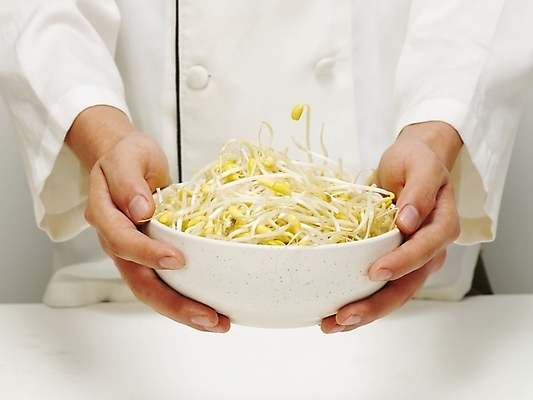 포토 JPG 스튜디오촬영 식물 그릇 손 음식 채소 식재료 실내 한명 들기 사람 신체부위 주방장 요리사 대접 조리복 나물 콩나물 국내포토 직업 1 식기 유니폼 모션 내부 파일형식