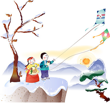 EPS 나무 한국전통 여자 명절 남자 어린이 일러스트 새해 사람 야외 두명 설날 일출 절벽 소나무 한복 연 연날리기 어린이만 국내일러스트 식물 전통 기념일 한국 놀이용품 노을 전통놀이 전통의상 파일형식 벡터