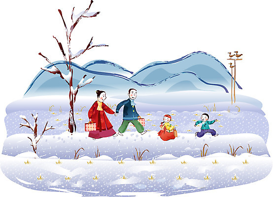 EPS 나무 한국전통 여자 명절 남자 일러스트 가족 새해 산 선물 사람 여러명 야외 설날 한복 솟대 귀성길 논두렁 새해선물 설선물 국내일러스트 식물 전통 기념일 다수 관계 한국 전통의상 파일형식 벡터 명절선물