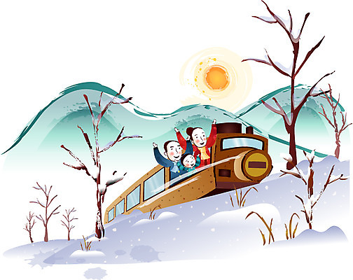 EPS 나무 한국전통 여자 명절 남자 일러스트 가족 새해 사람 야외 세명 설날 일출 기차 한복 언덕 귀성길 국내일러스트 식물 전통 기념일 육상교통 관계 대중교통 한국 노을 전통의상 파일형식 벡터