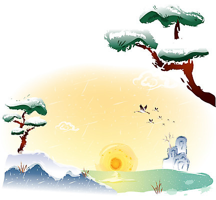 EPS 한국전통 명절 바다 백그라운드 일러스트 하늘 새해 풍경 사람없음 야외 설날 일출 일몰 학 소나무 언덕 국내일러스트 나무 전통 기념일 조류 한국 노을 파일형식 벡터