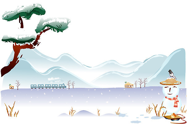 EPS 한국전통 명절 백그라운드 고건축 일러스트 눈사람 하늘 새해 산 초가집 풍경 사람없음 야외 설날 기차 소나무 썰매 까치 팽이 국내일러스트 나무 전통 건축물 기념일 육상교통 조류 대중교통 한옥 한국 놀이용품 파일형식 벡터