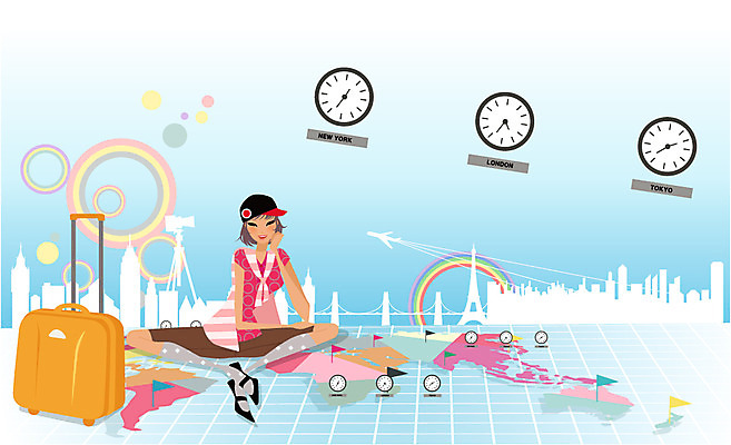EPS 여자 시계 여행 세계지도 일러스트 휴가 휴식 한명 사람 20대 성인 취미 라이프 여행가방 자유 안식처 여행준비 여자만 여자한명만 성인여자만 청년만 청년여자만 성인한명만 청년여자한명만 성인여자한명만 성인만 국내일러스트 1 컨셉 지도 가방 청년 생활 세계 준비 파일형식 벡터