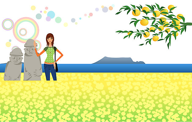 EPS 주간 여자 바다 여행 일러스트 휴가 휴식 귤 한명 사람 20대 성인 취미 야외 라이프 제주도 자유 돌하르방 유채 안식처 유채밭 여자만 여자한명만 성인여자만 청년만 청년여자만 성인한명만 청년여자한명만 성인여자한명만 성인만 국내일러스트 자연요소 1 꽃 컨셉 밭 과일 한국 청년 생활 파일형식 벡터