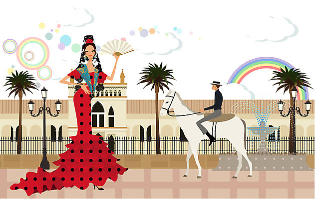 EPS 주간 구름 드레스 공공시설 여자 남자 여행 무지개 가로등 일러스트 휴가 휴식 사람 취미 야외 두명 건물 라이프 자유 말_동물 부채 스페인 백마 안달루시아 안달루시아여인 안식처 플라멩코 국내일러스트 자연요소 건축물 옷 유럽 예술 컨셉 포유류 생활 세계문화유산 시설 파일형식 벡터