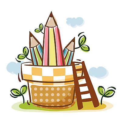 EPS 아이콘 교육 화분 사다리 문구용품 큐티아이콘 사람없음 필기구 연필 연필꽂이 2D아이콘 학용품 도구 오브젝트 파일형식 벡터