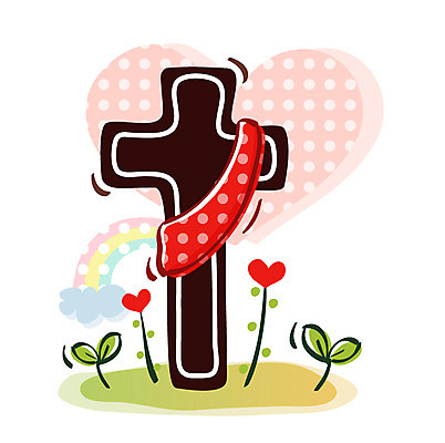 EPS 아이콘 기독교 종교 십자가 종교용품 기독교용품 큐티아이콘 사람없음 새싹 하트 2D아이콘 모양 식물 파일형식 벡터