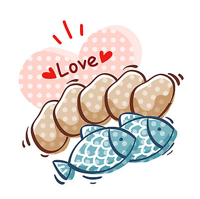 EPS 아이콘 기독교 종교 음식 크리스마스 디저트 큐티아이콘 떡 어류 사람없음 오병이어 2D아이콘 기념일 수중동물 파일형식 벡터