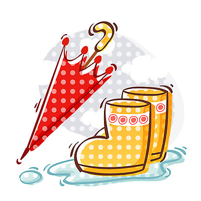 EPS 아이콘 잡화 우산 자연 날씨 큐티아이콘 장화 사람없음 비 2D아이콘 자연요소 신발 생태계 파일형식 벡터