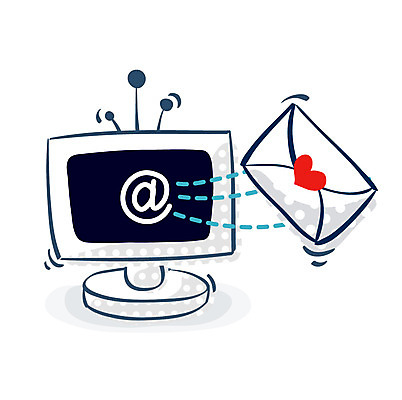 EPS 아이콘 비즈니스 큐티아이콘 사람없음 모니터 이메일 편지 2D아이콘 컴퓨터 파일형식 벡터