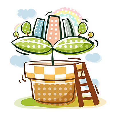 EPS 식물 아이콘 화분 비즈니스 사다리 큐티아이콘 빌딩 사람없음 건물 새싹 2D아이콘 건축물 도구 파일형식 벡터