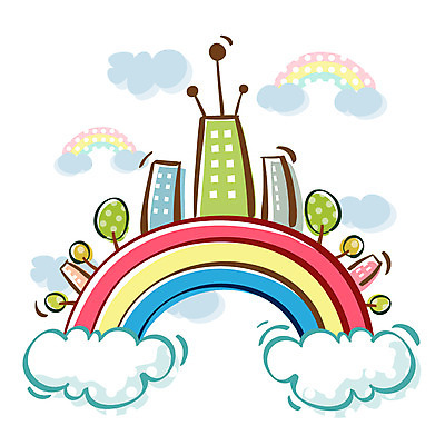 EPS 구름 아이콘 무지개 비즈니스 큐티아이콘 풍경 빌딩 사람없음 건물 도시 2D아이콘 자연요소 건축물 파일형식 벡터