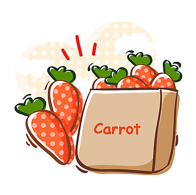 EPS 아이콘 음식 채소 식재료 큐티아이콘 사람없음 농작물 종이봉투 당근 2D아이콘 농업 봉투 뿌리채소 파일형식 벡터