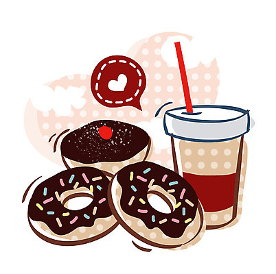 EPS 아이콘 커피 음식 빵 디저트 큐티아이콘 사람없음 도넛 제빵 2D아이콘 음료 제과제빵 파일형식 벡터