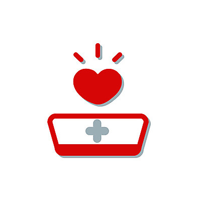 EPS 아이콘 컬러 병원 사람없음 치료 빨간색 픽토그램 의료용품 심플아이콘 간호사모자 2D아이콘 모자_잡화 의학 의료기기 파일형식 벡터