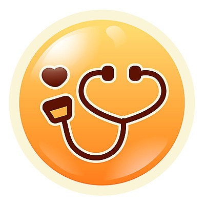 EPS 아이콘 컬러 의학 청진기 의료기기 병원 사람없음 치료 픽토그램 주황색 의료용품 심플아이콘 2D아이콘 파일형식 벡터
