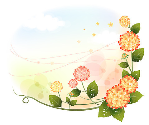 EPS 식물 꽃 백그라운드 꽃백그라운드 일러스트 자연 사람없음 란타나 국내일러스트 생태계 파일형식 벡터