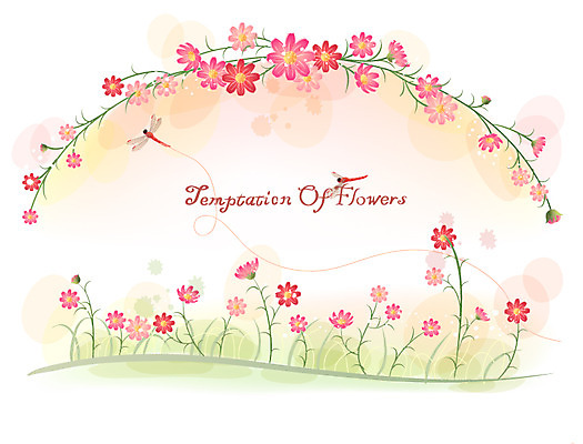 EPS 식물 꽃 백그라운드 꽃백그라운드 일러스트 자연 사람없음 잠자리 코스모스 국내일러스트 곤충 생태계 파일형식 벡터