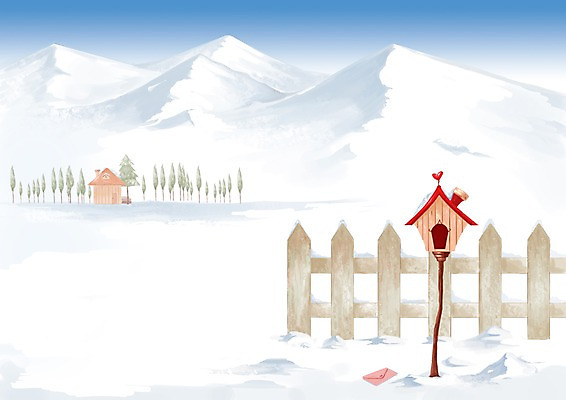 주간 PSD 사계절 계절 백그라운드 설경 겨울 일러스트 자연 산 풍경 사람없음 야외 울타리 우체통 눈 오브젝트 겨울배경 국내일러스트 자연요소 날씨 담장 생태계 파일형식