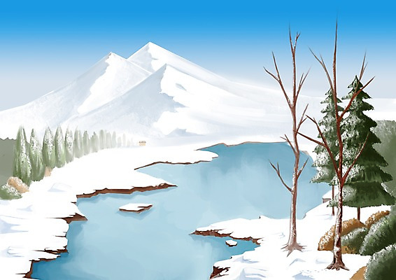 주간 PSD 나무 사계절 계절 호수 백그라운드 설경 겨울 일러스트 자연 산 여러그루 풍경 사람없음 야외 강 겨울배경 국내일러스트 자연요소 식물 다수 생태계 파일형식