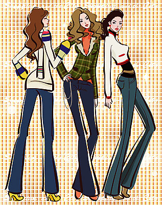 EPS 전신 우먼라이프 라이프스타일 여자 패션 겨울 일러스트 사람 20대 세명 쇼핑 여자만 성인여자만 청년만 청년여자만 성인만 국내일러스트 계절 청년 생활 파일형식 벡터