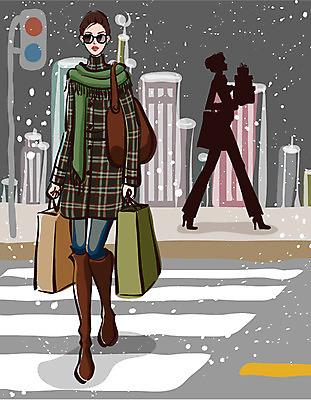 EPS 전신 우먼라이프 라이프스타일 계절 여자 패션 도로 겨울 일러스트 교통시설 거리 한명 사람 20대 성인 야외 쇼핑 쇼핑백 눈 도시 횡단보도 저녁 신호등 여자만 여자한명만 성인여자만 청년만 청년여자만 성인한명만 청년여자한명만 성인여자한명만 성인만 국내일러스트 자연요소 1 길 교통 가방 날씨 청년 생활 보행로 야간 시설 파일형식 벡터