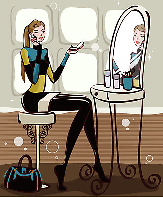 EPS 우먼라이프 라이프스타일 계절 여자 패션 겨울 일러스트 실내 한명 사람 20대 성인 쇼핑 화장 화장품 화장대 여자만 여자한명만 성인여자만 청년만 청년여자만 성인한명만 청년여자한명만 성인여자한명만 성인만 국내일러스트 1 가구 청년 내부 생활 뷰티 파일형식 벡터