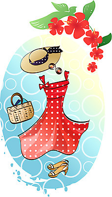 EPS 아이콘 모자 잡화 드레스 옷 계절 원피스 구두 여행 가방 휴가 사람없음 여름 여름휴가 바캉스 선글라스 여성복 여행용품 열대꽃 2D아이콘 꽃 안경 신발 오브젝트 파일형식 벡터 여름_계절