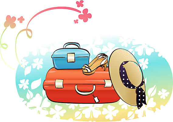 EPS 아이콘 모자 잡화 구두 여행 신발 가방 휴가 사람없음 여름휴가 바캉스 캐리어 여행가방 짐 샌들 여행용품 클로버문양 2D아이콘 문양 오브젝트 파일형식 벡터 여름_계절