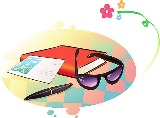 EPS 아이콘 잡화 여행 휴가 문구용품 사람없음 여름휴가 바캉스 선글라스 필기구 펜 만년필 다이어리 공책 기록 메모지 여행용품 엽서 2D아이콘 카드프레임 안경 프레임 사무용품 편지 오브젝트 파일형식 벡터 여름_계절