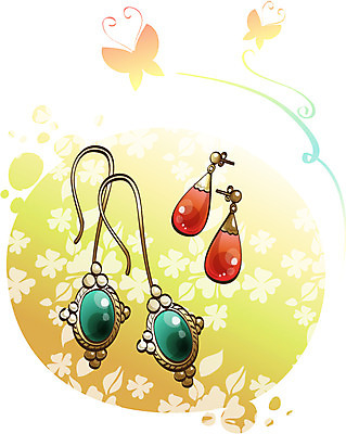 EPS 아이콘 잡화 장신구 사람없음 귀걸이 보석 오브젝트 2D아이콘 광석 파일형식 벡터