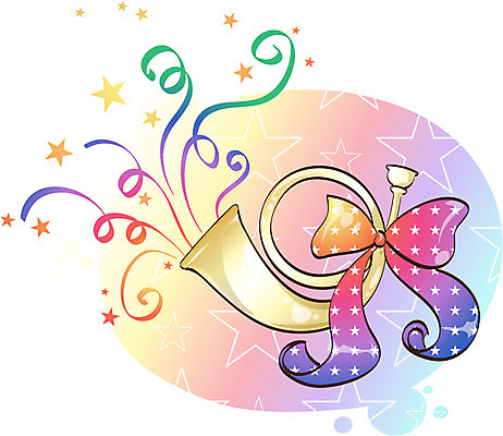 EPS 아이콘 리본 악기 음악 연주 관악기 이벤트 사람없음 나팔 2D아이콘 문화예술 파일형식 벡터