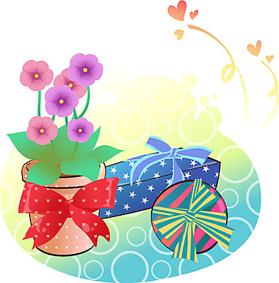 EPS 아이콘 리본 화분 선물 이벤트 사람없음 선물상자 상자 축하 오브젝트 2D아이콘 컨셉 파일형식 벡터