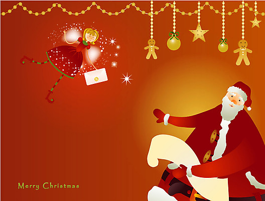 EPS 계절 여자 기념일 남자 종교 어린이 크리스마스 겨울 일러스트 크리스마스카드 요정 사람 두명 산타클로스 편지 쿠키장식 크리스마스요정 어린이만 국내일러스트 카드_감사 이벤트 장식 파일형식 벡터