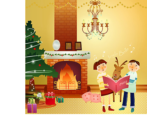 EPS 커플 계절 여자 기념일 남자 종교 어린이 액자 쿠션 크리스마스 겨울 일러스트 노래 실내 선물 사람 소녀 소년 두명 선물상자 크리스마스트리 루돌프 악보 벽난로 샹들리에 전나무 캐럴 어린이만 국내일러스트 나무 음악 관계 사슴 조명 이벤트 내부 상자 파일형식 벡터