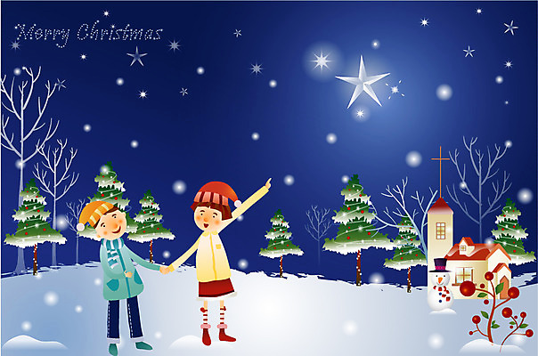 EPS 나무 커플 계절 여자 기념일 남자 별 종교 크리스마스 겨울 일러스트 눈사람 주택 사람 소년 야외 두명 건물 친구 교회 눈 야간 전나무 국내일러스트 자연요소 식물 건축물 어린이 관계 종교건축 날씨 이벤트 파일형식 벡터
