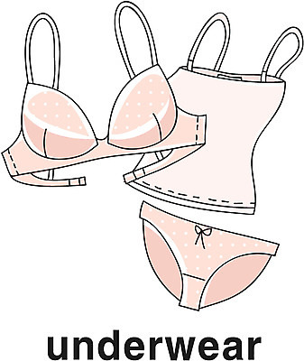 EPS 아이콘 영어 옷 러닝셔츠 영어교육 사람없음 단어 세트 속옷 브래지어 라인아이콘 팬티 슬립 여성속옷 2D아이콘 문자 교육 셔츠 파일형식 벡터