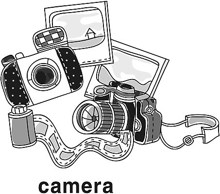 EPS 아이콘 영어 흑백 영어교육 사람없음 단어 전자제품 카메라 디지털 가전제품 필름 라인아이콘 전자 폴라로이드 DSLR 필름카메라 2D아이콘 문자 교육 촬영기법 파일형식 벡터