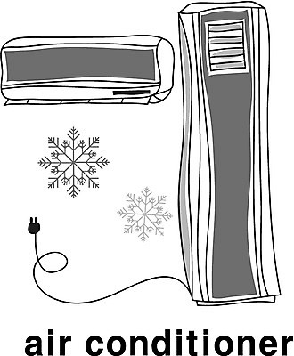 EPS 아이콘 영어 흑백 영어교육 사람없음 단어 전자제품 디지털 가전제품 에어컨 라인아이콘 전자 대형가전 2D아이콘 문자 교육 촬영기법 파일형식 벡터