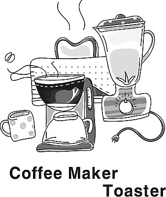 EPS 아이콘 영어 커피 흑백 영어교육 사람없음 컵 단어 전자제품 디지털 가전제품 커피포트 커피메이커 믹서 라인아이콘 전자 전기포트 토스트기 소형가전제품 2D아이콘 문자 식기 교육 음료 주전자 촬영기법 커피용품 파일형식 벡터