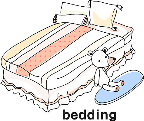 EPS 아이콘 영어 가구 베개 침구 영어교육 사람없음 단어 곰인형 이불 침대 라인아이콘 2D아이콘 문자 교육 인형 생활용품 파일형식 벡터